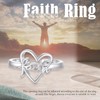Heart Faith Ring, S925 Sterling Silver Adjubstable Religious Christian Inspiring