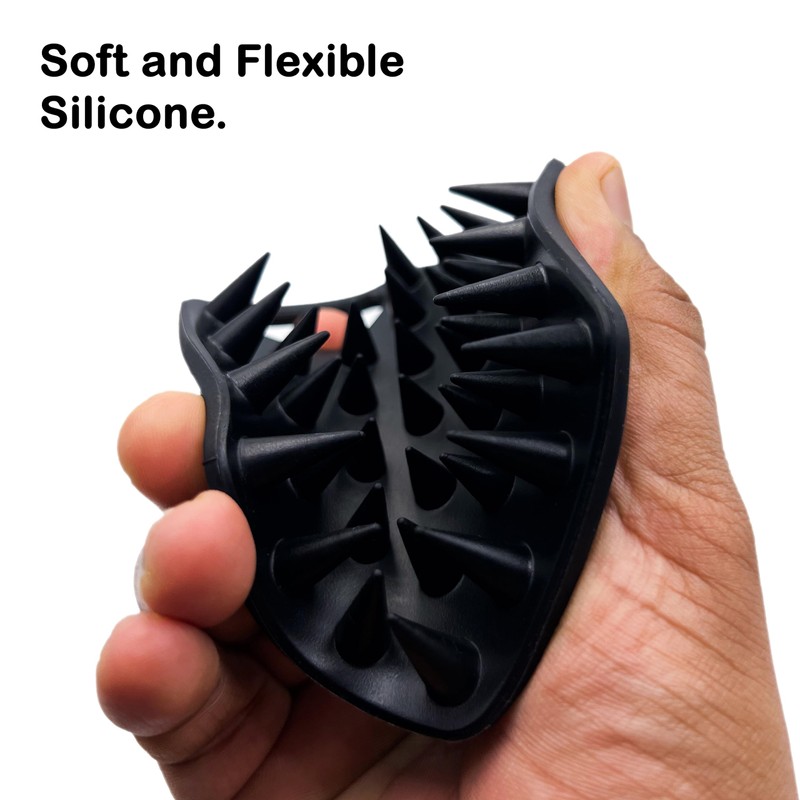 The BEARD BLACK Silicone Beard Scrubber, Facial Hair Exfoliator Brush,