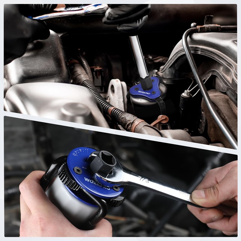 WORKPRO Universal Oil Filter Wrench & Removal Tool, Adjustable Oil