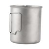 Outdoor Drinking Cup with Foldable Handle Titanium Mug with Lid