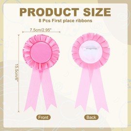 QUARKZMAN Blank Award Ribbon 1st Place Ribbon Winner Prize Medal Ribbon Recognition Attendance Bands for Party Competition Competition Sports Event Pink Pack of 8
