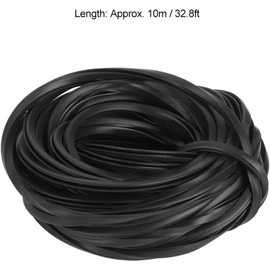 Greenhouse Rubber Strip, 4m/10m/18m Black Universal Rubber Weather Stripping Seal Strip, Glass Sealing Rubber Line Cable Greenhouse Accessories Supplies for Window Door(10m/32.8Ft)