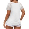 VISLILY Plus Size White Top Oversized V Neck Casual Raglan
