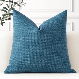 Artscope Linen Cushion Covers Set of 1 Decorative Square Pillowcase Pillow Cover 16x16 Inch for Home Decor Sofa Bedroom Car 40x40cm Navy Blue