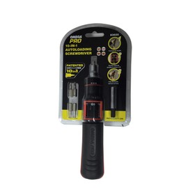 OMEGA PRO 83025 10-in-1 Auto Loading Ratcheting Screwdriver, 1 Pack