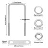 4Pack Square U-Bolts 3"(75mm) Inner Width, 304 Stainless Steel U