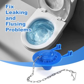 Weslymoo 2 Pack Toilet Flapper Replacement Kit，2 Inch Flapper for Toilet Tank with 4 Long Stainless Chains Compatible with Most Toilets Toilet Stopper，Long Lasting Rubber Easy to Install