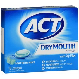 ON CONTAINER ACT DRY MOUTH LOZENGE MINT 18CT  X  3