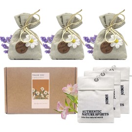Muufuuser Home Refillable Fragrance Sachets 6-Pack, Lavender & Freesia Corn Cob Scent Bags for Closet Car Drawer, Natural Long-Lasting Freshener, Hemp Fabric Pouches