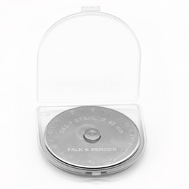 Falk & Berger® Pack of 10 Premium SKS-7 Replacement Blades for Rotary Cutters 45 mm Extremely Sharp and Durable Made from Finest Japanese Blade Steel (Hardened Alloy) Secure Storage Bag