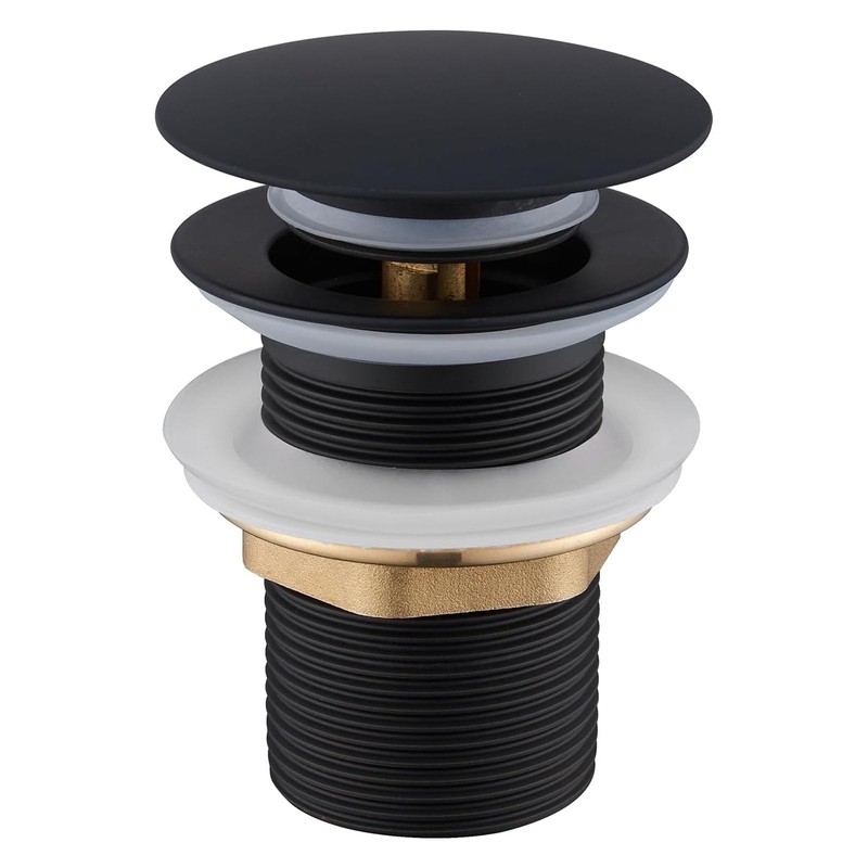 HOISGEAR Drain Fitting, Sink without Overflow, Pop-Up Valve for Washbasin,