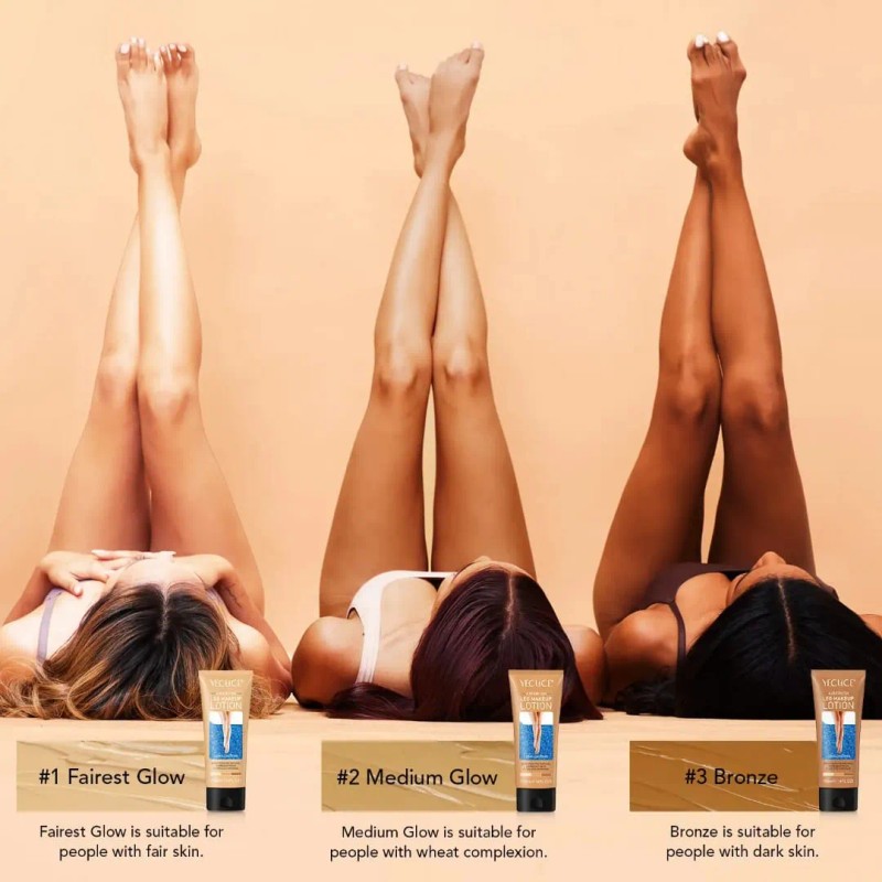 Loción Maquillaje Piernas Manchas Cicatrices Resistente Agua Brillo Mas Bello