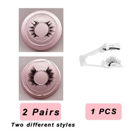 iCovalescent 2 Pairs of Magnetic Eyelashes, Magnetic Eyelashes Without Eyeliner, No Glue Required, Magnetic Eyelashes, Reusable Magnetic Eyelashes Set with Applicator