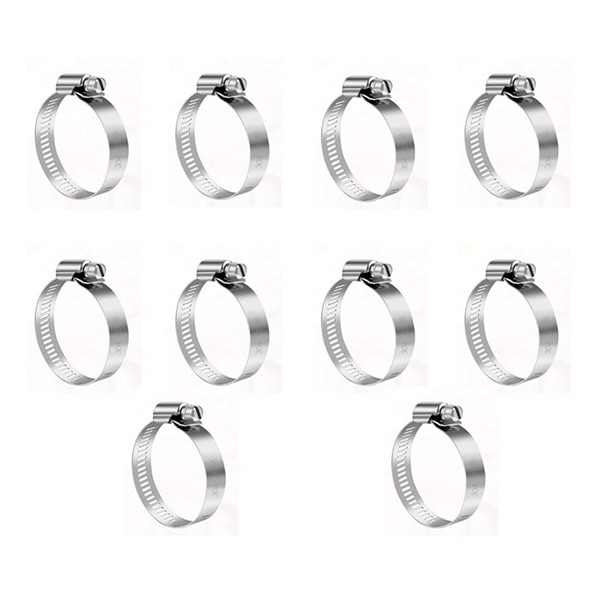 10 Pcs Hose Clamps with Adjustable Handle, Stainless Steel Clips,