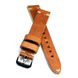 RIOS 1931 18 mm Men's Leather Watch Strap Vintage Aviator Light Brown