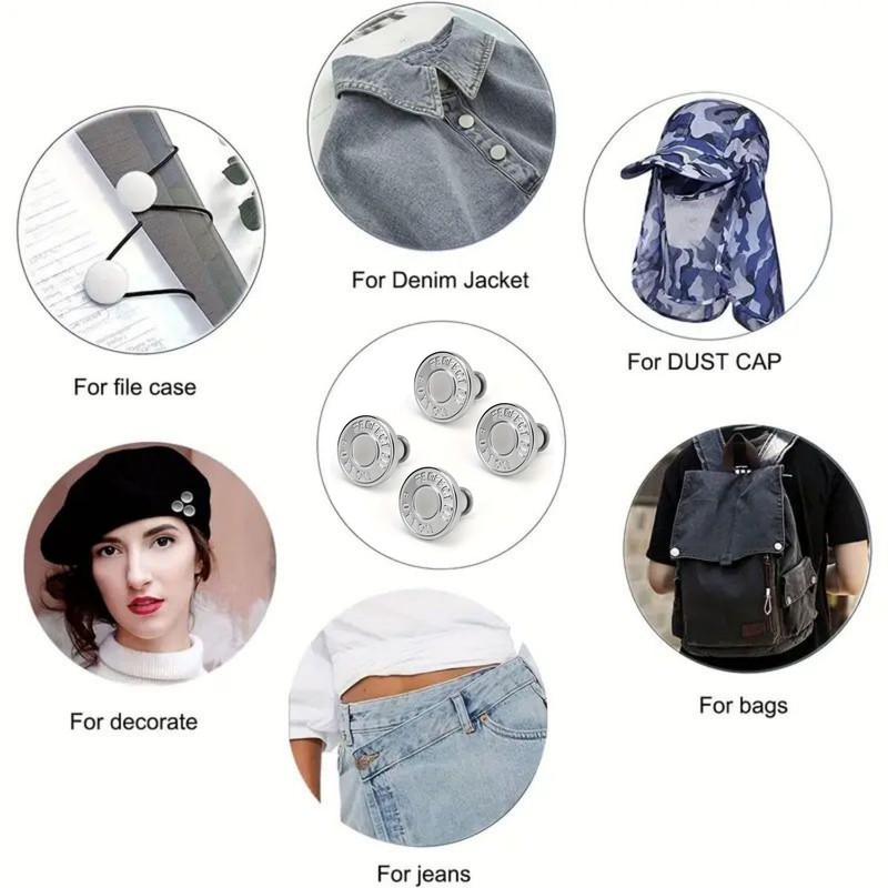 12 Pcs Jeans Buttons, 17mm Replacement Button Jeans Metal Button