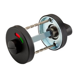 Bathroom Toilet Door Turn and Release Indicator Lock, Stainless Steel Privacy Indicator Door Lock for Toilet Restroom Bathroom Black