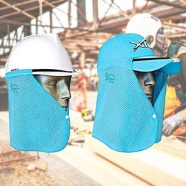 UV-blocking clip-on neck shade for safety helmets that attaches to the hat with a snap button for safety helmets and safety equipment / 자외선차단 클립고정형 안전모용 목 그늘이 모자에 고정 똑딱이 단추로 안전모 및 안전용품