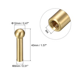 sourcing map Decorative Wall Hooks, 4Pcs - Solid Brass Entryway Coat Hooks, Hangers Wall Mounted for Bathroom, Cloakroom, Wardrobe, Shoe Cabinet (12mm x 40mm)