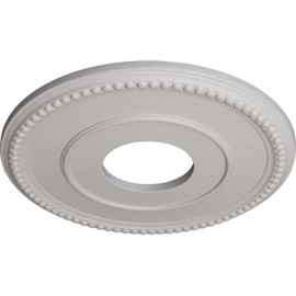 Ekena Millwork CM12BRUWF New Bradford Ceiling Medallion, 12 1/2"OD x 3 7/8"ID x 3/4"P, Hand-Painted Ultra Pure White