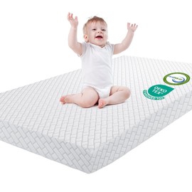 HREVAI Pack N Play Mattress,38x26 Thick Pack and Play Mattress with Dual Sided Breathable Memory Foam for Baby Removable Cover