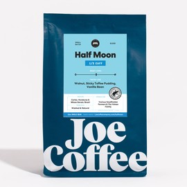 Joe Coffee Company, Half Decaf Half Regular Coffee Beans, Medium Roast, Chemical Free Decaffeination Process, Whole Bean, 12 oz Bag
