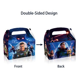 Lamden 12Pcs Buzz Light Year Birthday Party Supplies Party Treat Boxes Candy Gift Bags Party Favors for Cartoon Movie Theme Party Decorations School Classroom Rewards Prizes