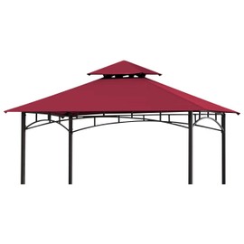 SCOCANOPY Upgraded Ripstop Fabric Replacement Canopy Grill BBQ Gazebo Roof Top for Gazebo Model L-GZ238PST-11 Only,(Burgundy Ripstop)