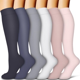 Laite Hebe 6 Pack Compression Socks for Women & Men Circulation-Best Support for Athletic Running Cycling