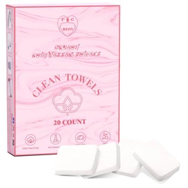 FCaeon Large Compressed Towels, Soft Disposable Face Towel, Thicken Facial Cloths Mini Portable Cotton Tissue for Sensitive Skin,Travel Skin Care,Beauty Salon,Home,Outdoor Activities(20 Count Pink)