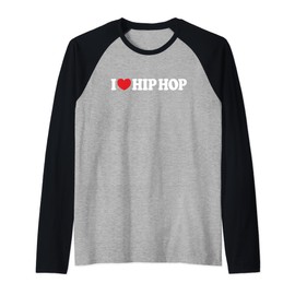 I Love Hip Hop I Heart Hip Hop Raglan Baseball Tee
