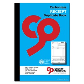 Cherry Carbonless Receipt Book A4, A5, Duplicate, Triplicate NCR (A4 Duplicate)