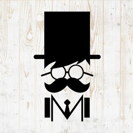 Beard Decals Peel and Stick - Wall Vinyl Decals Stickers - Bearded Man Mustache Barber Barbershop Haircut Hair Stylist Silhouette - Car Window Truck Laptop Tumbler - Salon Shop Room Decor DWSV14044