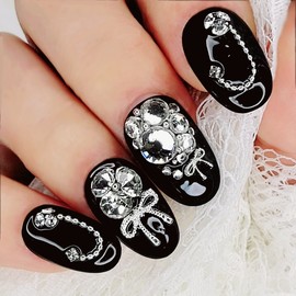 Clear Crystal Handmade Nail Tips - Oval S / 클리어 크리스탈 수제네일팁 - 오벌S