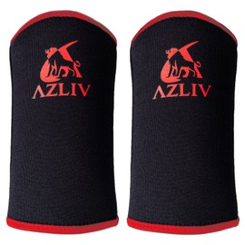 AZLIV 0.1 inch (3 mm) Elbow Sleeve, Elbow Supporter, Muscle Training, Weight Training, Bench Press (Red, XS)
