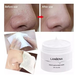 Blackhead Remover Set -LANBENA – 30g Deep Cleansing Nose Mask + 60 Pcs Strips Paper for Pore Care