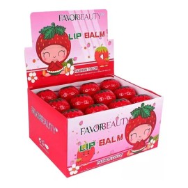 Caja De 24 Bálsamos Para Labios Hidratante Forma De Fresa