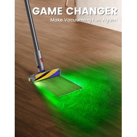 EICEM Green Vacuum Light Show All Dust, Vacuum Cleaner Light Attachment Display All Dust & Detect Cat Dog Hair, Upgrade Universal Accessories (USB-C Rechargeable) - Dim Gray