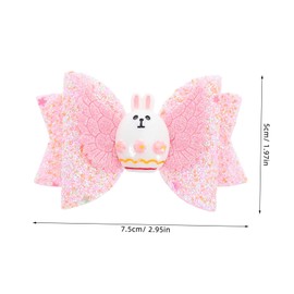 minkissy Easter Bunny Hair Clip Sequin Bow Hair Ties for Girls Sparkly Headwear Accessory for School Parties Celebrations