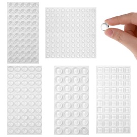 Leucasa 282 Pcs Cabinet Door Bumpers 5 Sizes Cabinet Bumpers Rubber Bumpers Pads Rubber Feet for Doors, Cabinets Drawers, Surface Protection and Noise Reduction