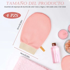 4pzs Guante Exfoliante De Ducha Manopla Corporal Facial Baño