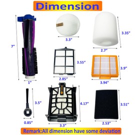 AV2800ZE RV2820YE RV2820ZE AV2820S AV2820AE RV2800AE RV2800S RV2800XTUS Replacement Parts Filter,Mop Pad,Roller,Side Brush,Foam Felt filter Compatible with Shark PowerDetect NeverTouch Pro