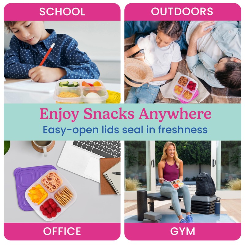 Bentgo Bentgo Easyboxes 4-Compartment Snack Containers - 8-Piece Set with