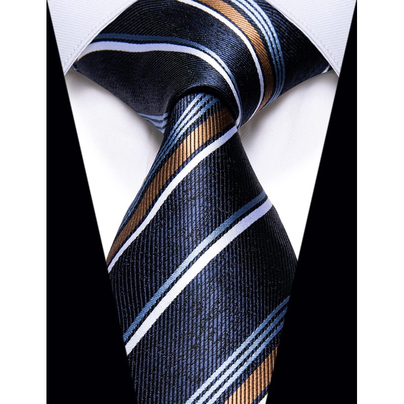 YourTies - Corbatas a rayas para hombre, corbata de seda