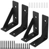 Set of 4 Shelf Brackets, Wall Mount, Heavy-Duty 90-Degree Metal