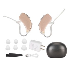 Digital Hearing Aids Rechargeable Stereo Noise Reduction Hearing Amplifier with Charging Case 100‑240V US Plug