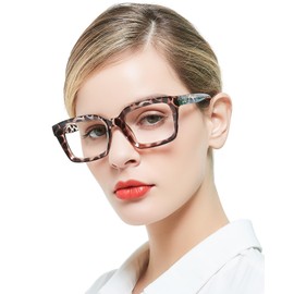MARE AZZURO Blue Light Blocking Reading Glasses 1.25+ Women Large HD Resin Readers 1.00 1.25 1.50 1.75 2.00 2.25 2.50 2.75 3.00 3.50 (Leopard, 125)