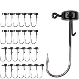 Ned Rig Jig Heads Kit-25pcs Finesse Mushroom Shroom Jig Hooks for Soft Lures Ned Rig Jig Heads for Bass Fishing Crappie Jig Heads Mushroom Head Jigs Freshwater or Saltwater 1/6 1/8 and 1/10oz