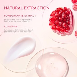 crema facial hidratante e iluminadora con 5% Niacinamide, gel cream con granada para tono desigual y Allantoin para piel sensible, 100 g