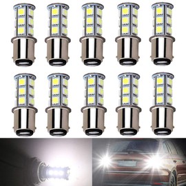 BlyilyB 10-Pack BA15D 1142 6500K White LED Bulbs Replacement Lamps DC 12V Interior RV Camper Trailer Lighting Boat Yard Light Tail Bulbs (Pack of 10)